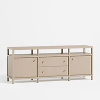 Keane 72" Weathered Natural Wood  Storage Media Console