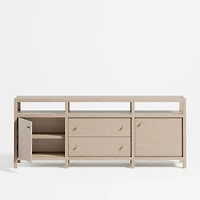 Keane 72" Weathered Natural Wood  Storage Media Console