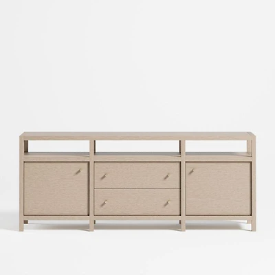 Keane 72" Weathered Natural Wood  Storage Media Console