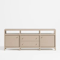 Keane 72" Weathered Natural Wood  Storage Media Console