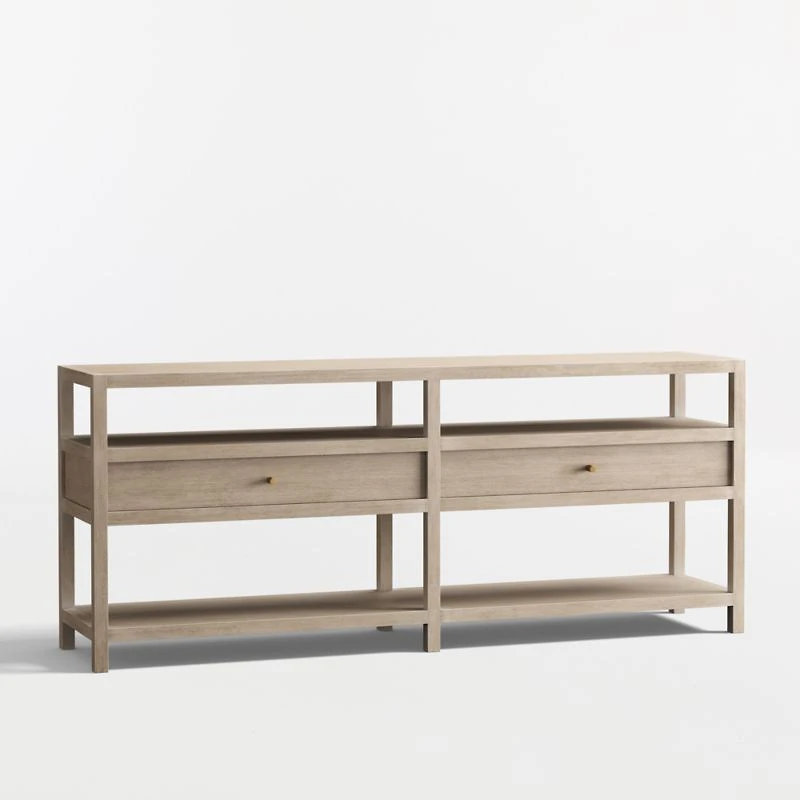 Keane Weathered Natural Wood Storage 72" Console Table