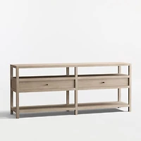 Keane Weathered Natural Wood Storage 72" Console Table