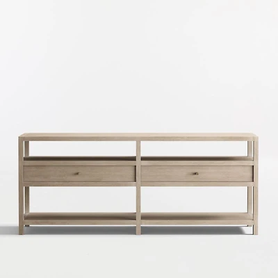 Keane Weathered Natural Wood Storage 72" Console Table