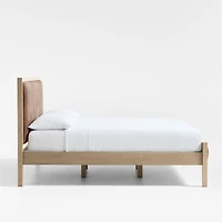Keane Weathered Natural Wood and Leather King Bed