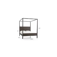Keane Espresso Wood Queen Canopy Bed
