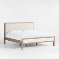 Keane Weathered Natural Wood Upholstered King Bed