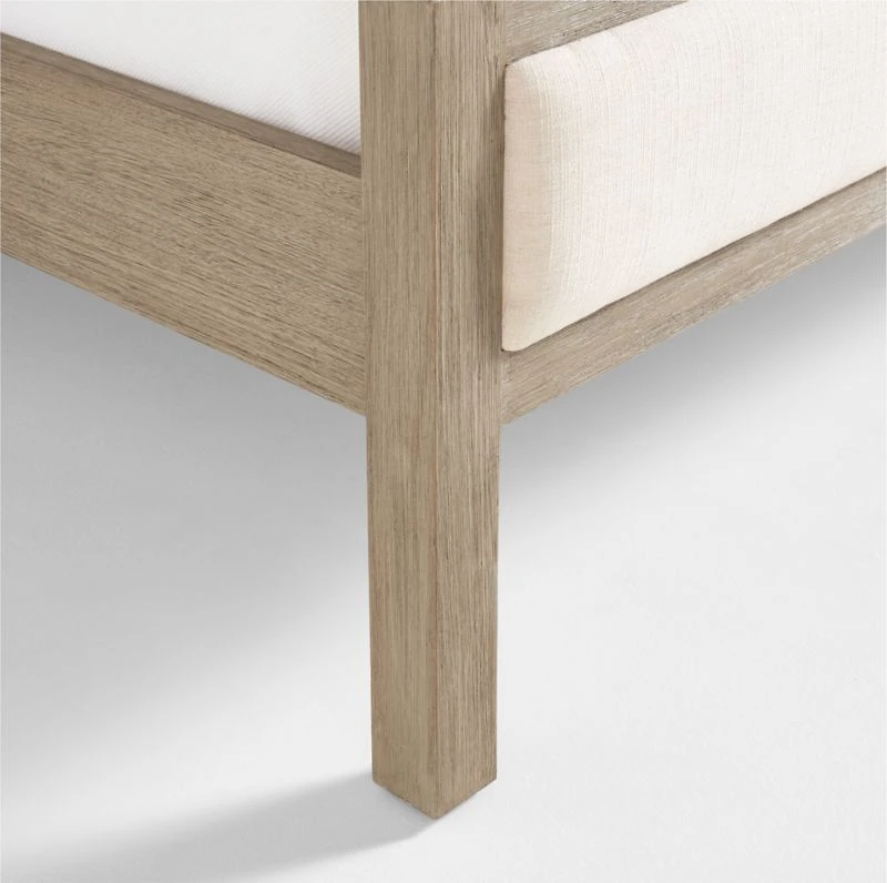 Keane Weathered Natural Wood Upholstered King Bed