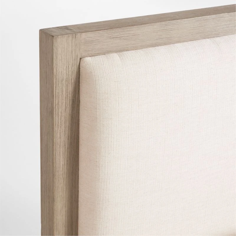 Keane Weathered Natural Wood Upholstered King Bed