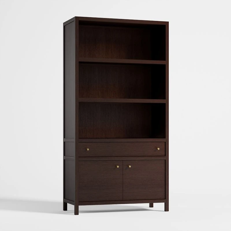 Keane Espresso Wood Closed Bookcase
