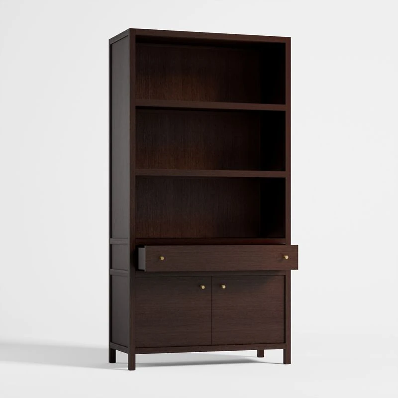 Keane Espresso Wood Closed Bookcase