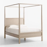 Keane Weathered Natural Solid Wood Full Canopy Bed