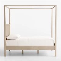 Keane Weathered Natural Solid Wood Full Canopy Bed