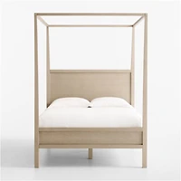 Keane Weathered Natural Solid Wood Full Canopy Bed