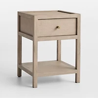 Keane 18" Weathered Natural Solid Wood Narrow Nightstand