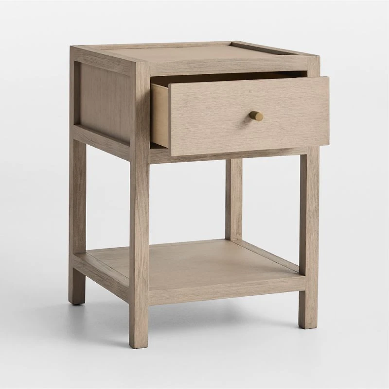 Keane 18" Weathered Natural Solid Wood Narrow Nightstand