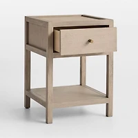 Keane 18" Weathered Natural Solid Wood Narrow Nightstand