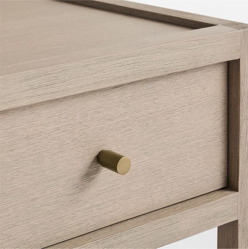 Keane 18" Weathered Natural Solid Wood Narrow Nightstand