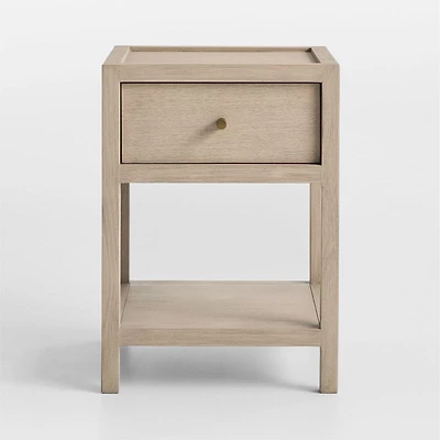 Keane 18" Weathered Natural Solid Wood Narrow Nightstand