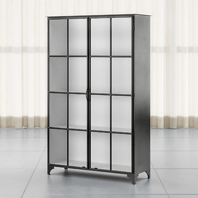 Kedzie 48" Black-and-White Iron Storage Display Cabinet