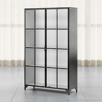 Kedzie 48" Black-and-White Iron Storage Display Cabinet
