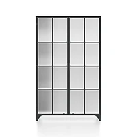 Kedzie 48" Black-and-White Iron Storage Display Cabinet
