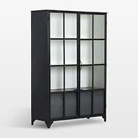 Kedzie 54" Black and White Iron Storage Display Cabinet