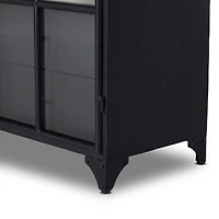 Kedzie 54" Black and White Iron Storage Display Cabinet