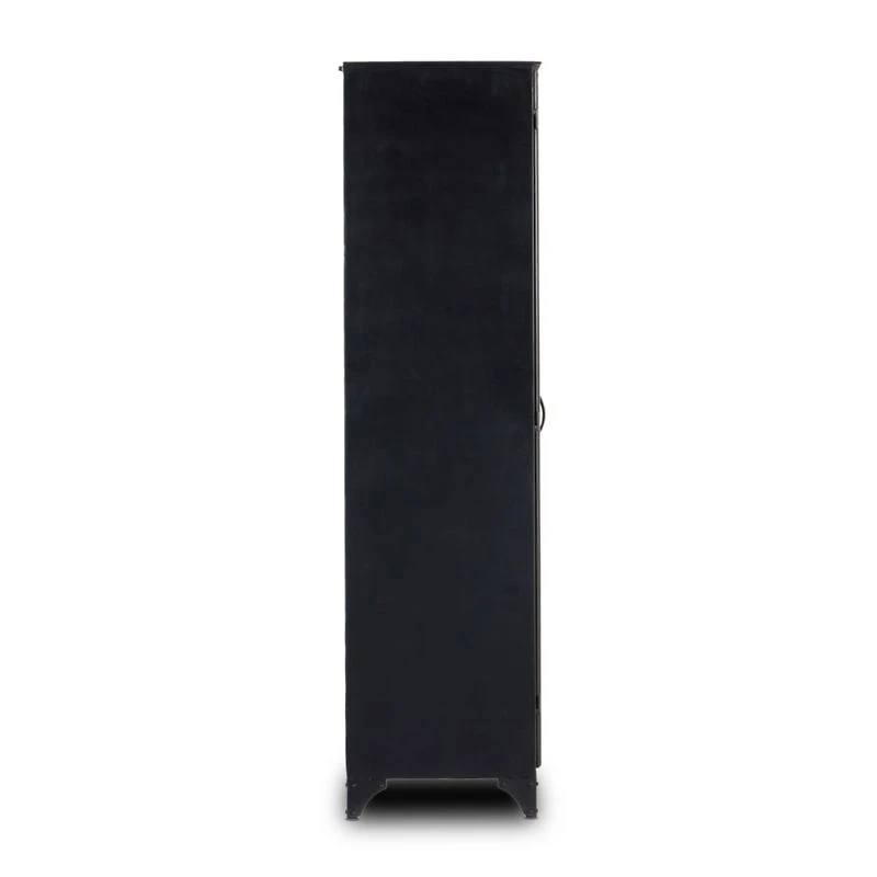 Kedzie 54" Black and White Iron Storage Display Cabinet