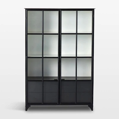 Kedzie 54" Black and White Iron Storage Display Cabinet