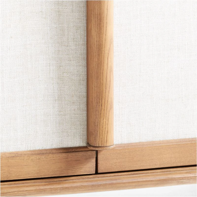 Kenmore Linen and Wood Storage Cabinet by Jake Arnold