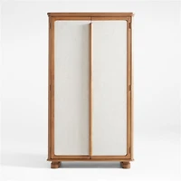 Kenmore Linen and Wood Storage Cabinet by Jake Arnold