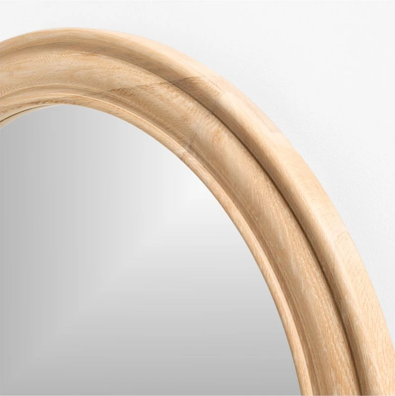 Kensington Natural Oak Wood Round Wall Mirror 45"