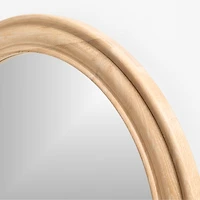 Kensington Natural Oak Wood Round Wall Mirror 45"