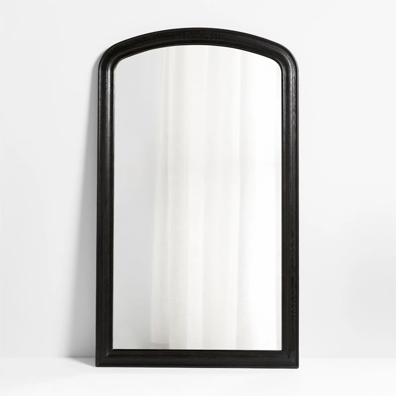 Kensington Black Oak Wood Floor Mirror 79"x47"