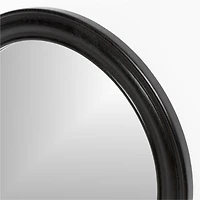 Kensington Black Oak Wood Round Wall Mirror 45"
