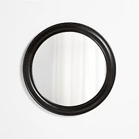 Kensington Black Oak Wood Round Wall Mirror 45"