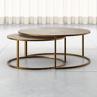 Keya Antique Brass Nesting Coffee Tables