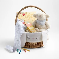 Bunny Face Alabaster Ivory Kids Easter Basket Liner