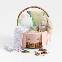 Bunny Face Elegant Pink Kids Easter Basket Liner