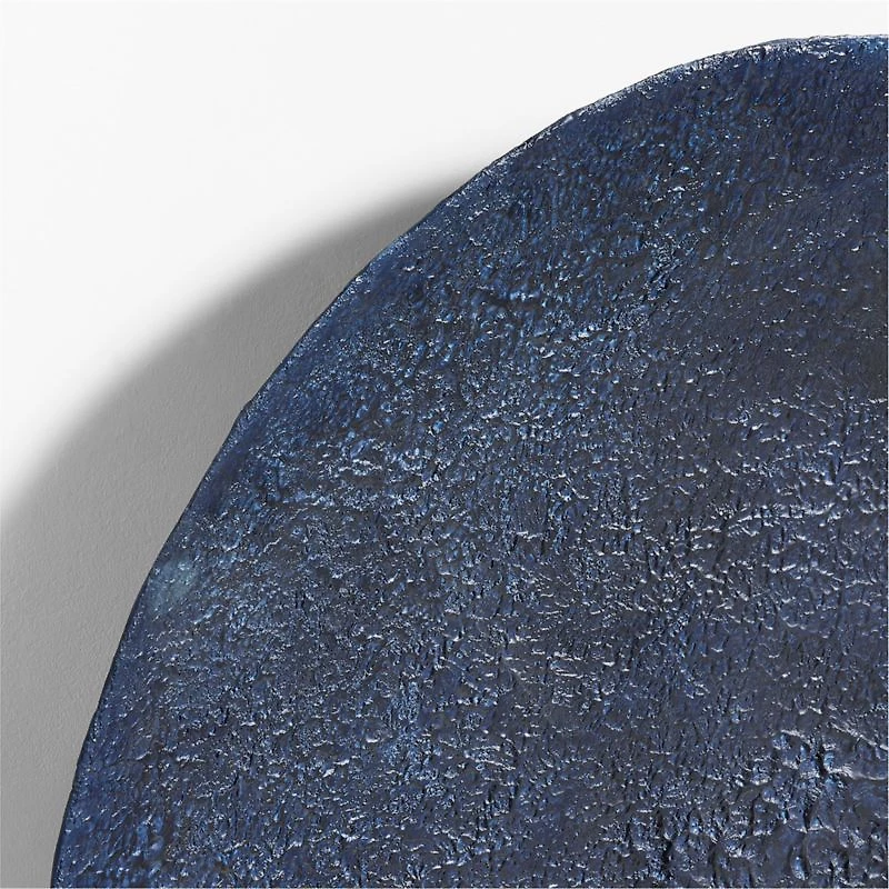 "Kioko" Blue Textured Paper Mache 35" Wall Art