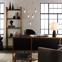 Oxford Black Executive Desk with Power Outlet