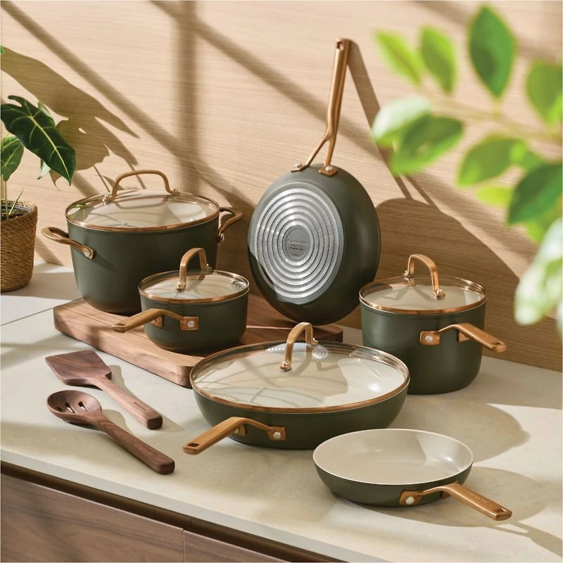 KitchenAid ® Design Series Evergreen Ceramic Non-Stick 12-Piece Cookware Set
