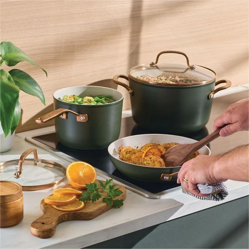 KitchenAid ® Design Series Evergreen Ceramic Non-Stick 12-Piece Cookware Set