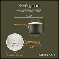 KitchenAid ® Design Series Evergreen Ceramic Non-Stick Induction 2-Qt. Saucepan with Lid