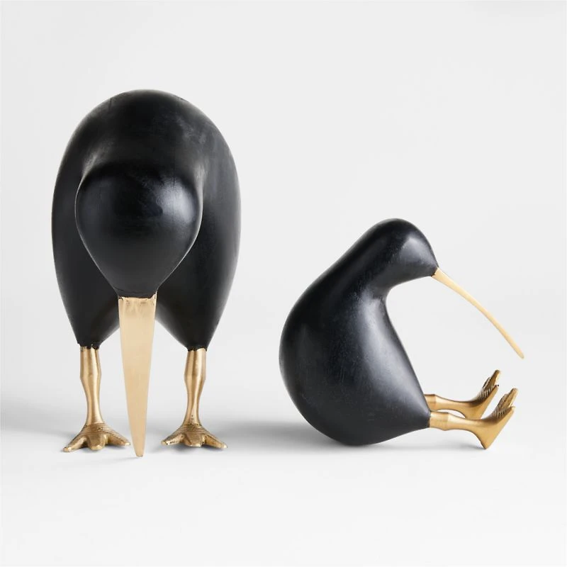 Extra-Large Black Wood Kiwi Bird