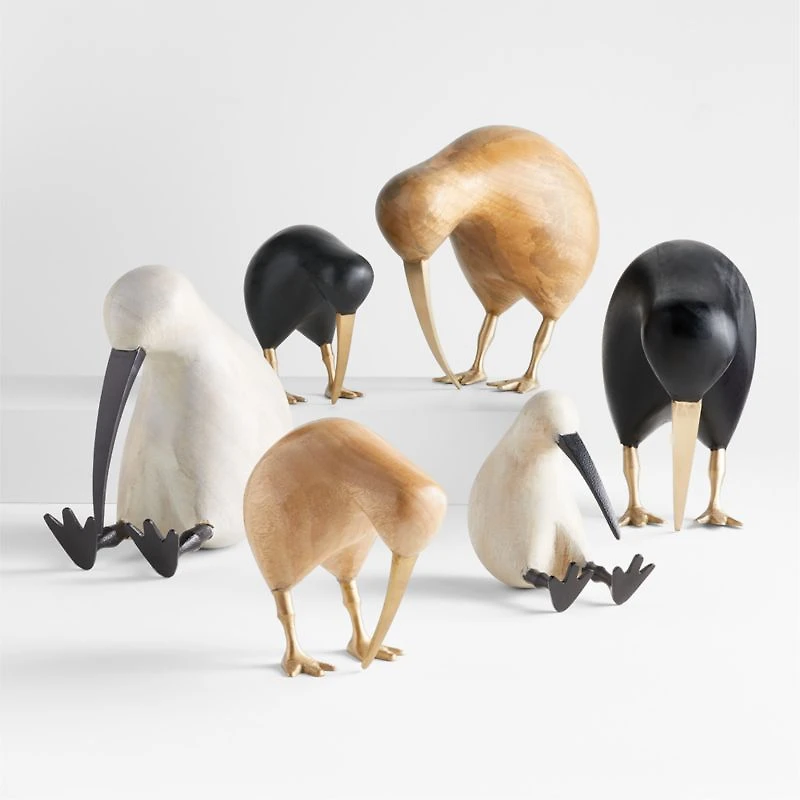Extra-Large Brown Natural Wood Kiwi Bird