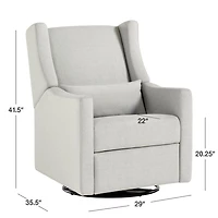 Babyletto Kiwi Grey Nursery Power Recliner in Eco-Performance Fabric