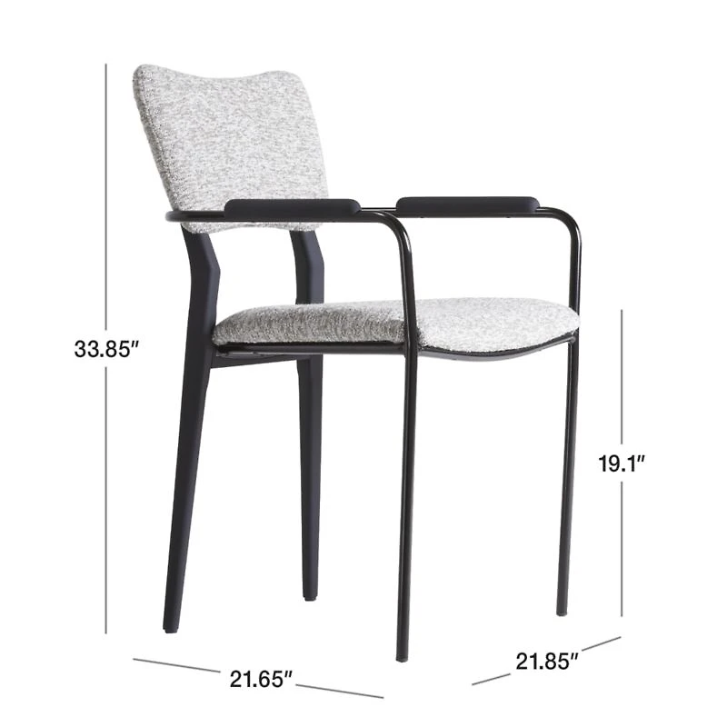 Klee Grey Bouclé Dining Chair