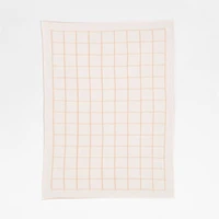 Knit Grid Elegant Pink Baby Stroller Blanket
