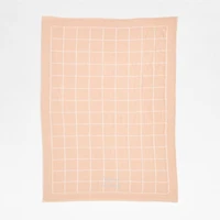 Knit Grid Elegant Pink Baby Stroller Blanket